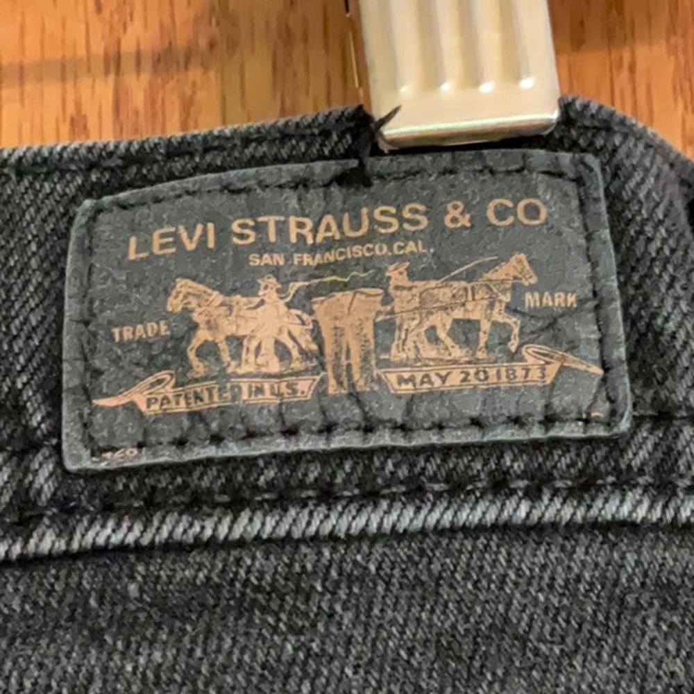 Levi’s 505 Straight Leg Jeans Black Denim Black Tab Women’s 8 Short - Picture 5 of 6